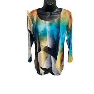 IMPULSE‎ CALIFORNIA, Women’s Top, Size Medium, Multicolored,Made in U.S.A.